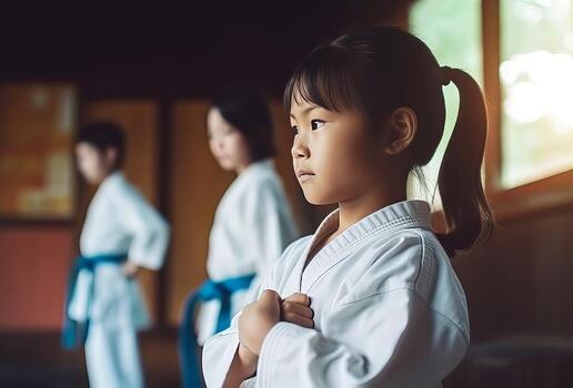 young-girl-karate-athlete-generate-ai-photo